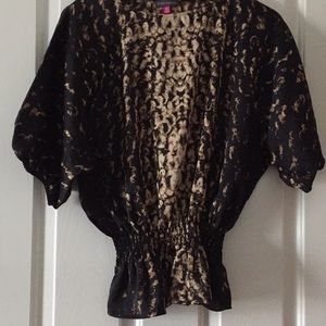 Vince Camuto satin Black and Tan blouse